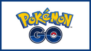 Pokemon Go logo with yellow letters and a pokeball in the O
