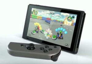 Tablet on a kickstand, a single controller in front of it