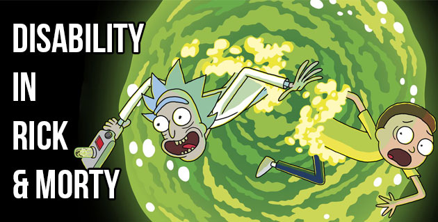 Disability in Rick and Morty. Image of two main characters in a green swirl