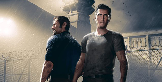 Two main characters from the A Way Out game, white men in prison clothes