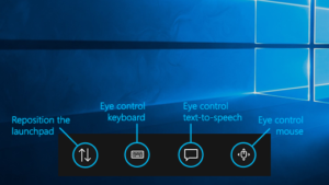 Icons for eye tracking on Windows