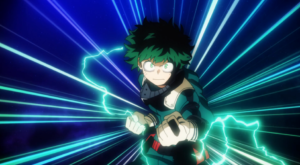 My Hero character with light eminating from him