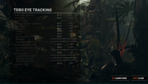 Tobii menu